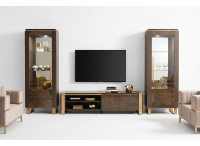 Ensemble de meubles de salon, bahut de salon design, 2x vitrine 3 pièces.