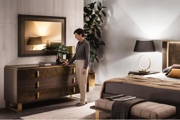 Consoles Tables Commode avec Miroir Ensemble de meubles de luxe Console 2pcs. Fabriqué