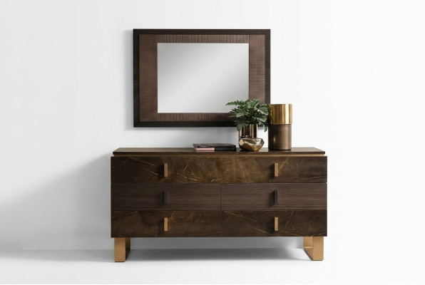 Consoles Tables Commode avec Miroir Ensemble de meubles de luxe Console 2pcs. Fabriqué