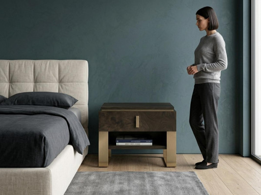Table de nuit design Console en métal brillant Tables décoratives pour les chambres à coucher