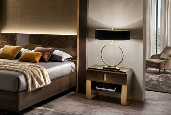 Table de nuit design Console en métal brillant Tables décoratives pour les chambres à coucher