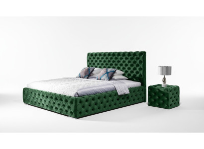 Lit Ensemble de chambre à coucher Design Mobilier Moderne Lits de luxe Chesterfield Vert 140x200