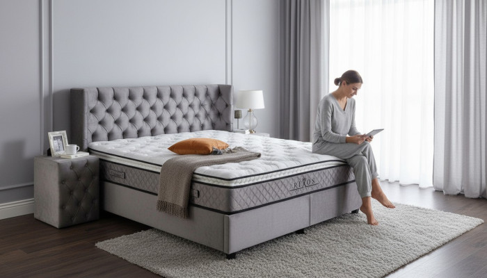 Structure de lit Tissu Meubles Luxe Lits modernes Textile de lit Conception de chambre