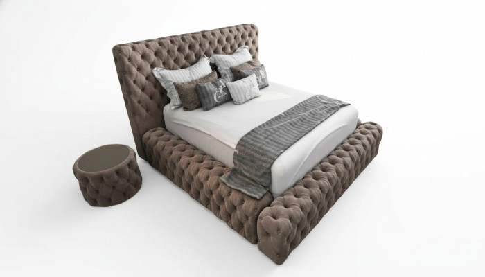 Textile de lit Meubles de chambre de luxe Lits modernes Chesterfield Boxspring nouveaux