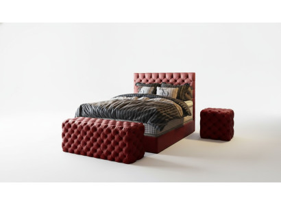 Lit Boxspring de luxe Chambre à coucher Lits Design Meubles Velvet Matelas Complet