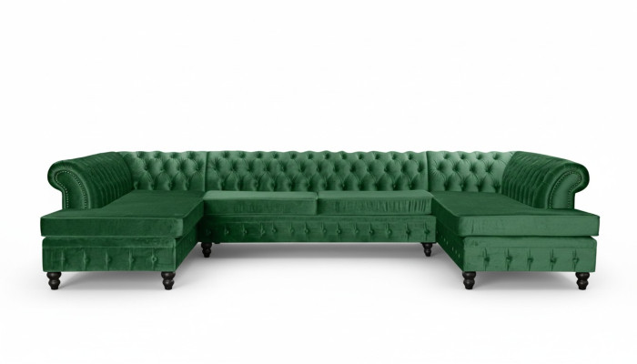 Chesterfield salon canapé ensemble de salon XXL sofa canapés coin rembourré velours