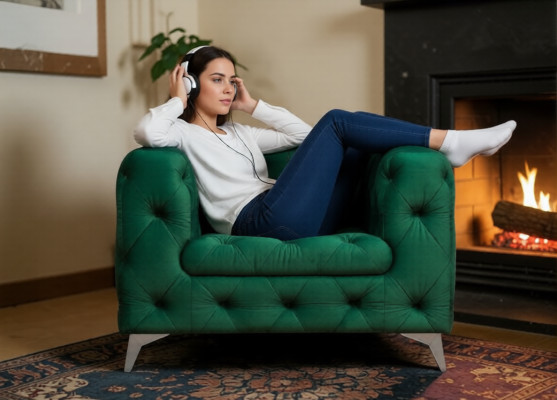 Fauteuil Chesterfield Luxe Chesterfield Une Place Canapé Rembourrage Velours Lounge Club