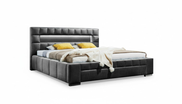 Lit comprenant un éclairage LED Conception de chambre à coucher Mobilier de lit Lits modernes Luxe Double