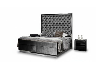 Lit Boxspring 2x Table de chevet 3 pces Ensemble de chambre à coucher Meubles Lits de luxe neufs