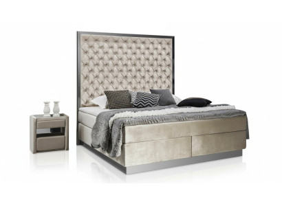 Lits complet Boxspring de luxe Design de lit en acier inoxydable.