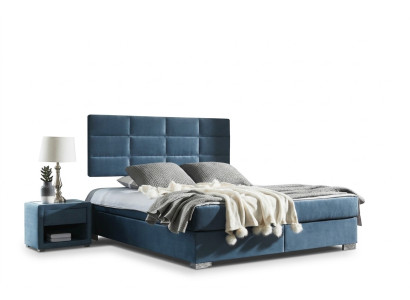 Lit à ressorts de boîte de luxe 140 160 180 x 200cm Lits Chambre Double Meubles de Chambre Tissu