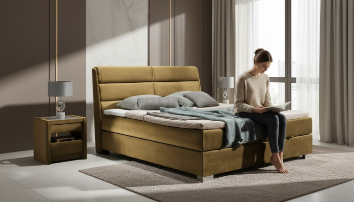Chambre luxe lit tapissier double 140 160 180 x 200cm