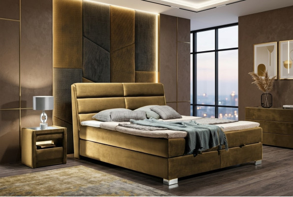 Chambre luxe lit tapissier double 140 160 180 x 200cm