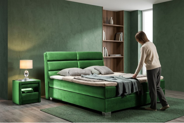 Lit 2x Table de chevet 3 pcs. Chambre luxe Set Mobilier de design Lits modernes neufs