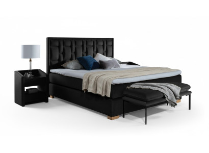 Lit à ressorts à boîte de luxe Noir Bleu e lits Chambre Mobilier Design Double Hôtel