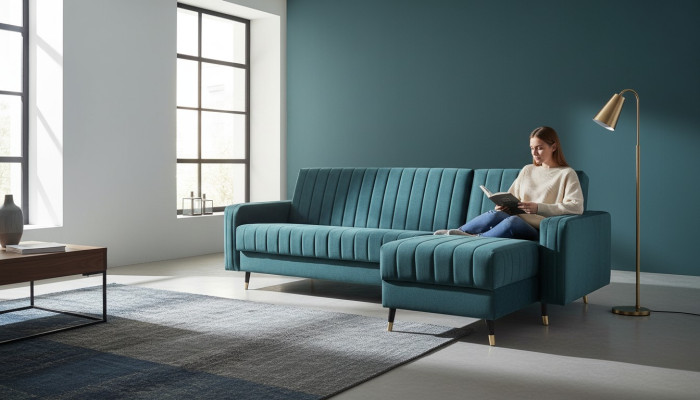 Canapé d'angle de luxe en design canapé-lit rembourré d'angle sur mesure possible