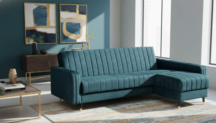 Canapé d'angle de luxe en design canapé-lit rembourré d'angle sur mesure possible
