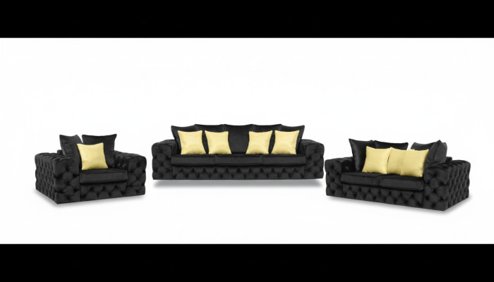 Chesterfield Design Salon Ensemble de canapé 3 places Canapé