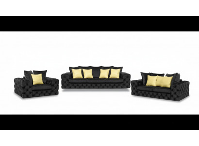 Chesterfield Design Salon Ensemble de canapé 3 places Canapé