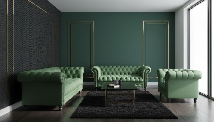 Ensemble de designers modernes 31 places Chesterfield Canapés Ensemble de salon