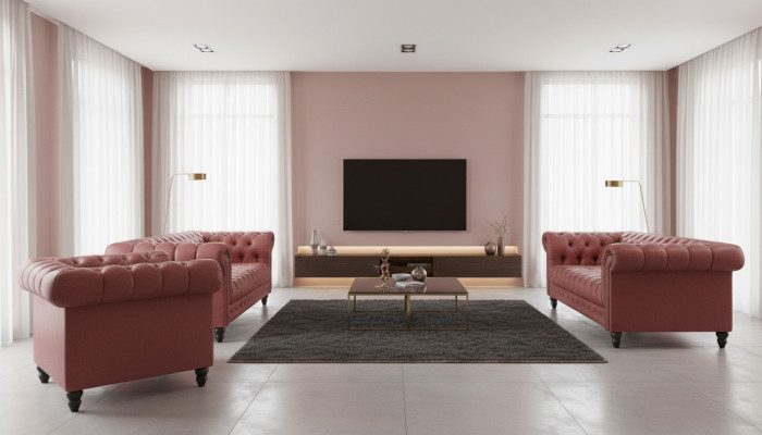 Salon Chesterfield Design Ensemble de canapés Canapé 3-2-1 Places Canapés Sofas