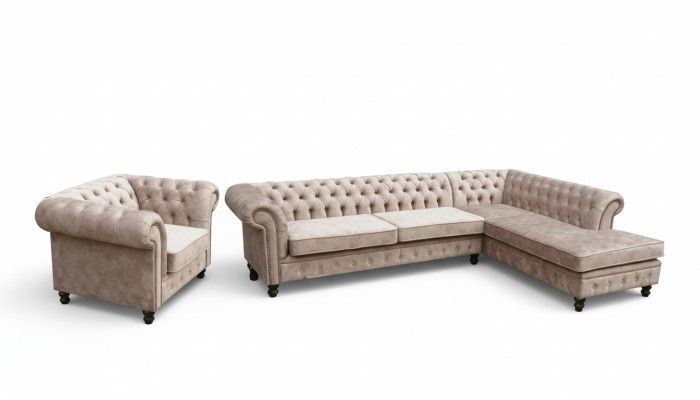 Chesterfield Mobilier de salon classique Canapé d'angle Canapé Canapé Rembourrage