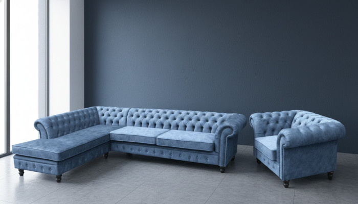 Canapé d'angle Canapé Canapé Rembourrage Design Chesterfield Meubles de luxe Suite