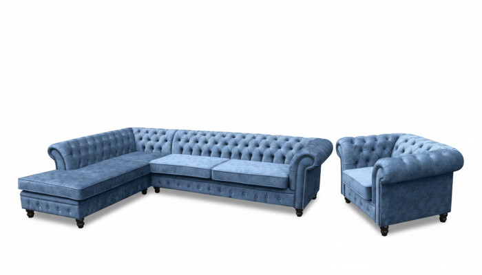 Canapé d'angle Canapé Canapé Rembourrage Design Chesterfield Meubles de luxe Suite