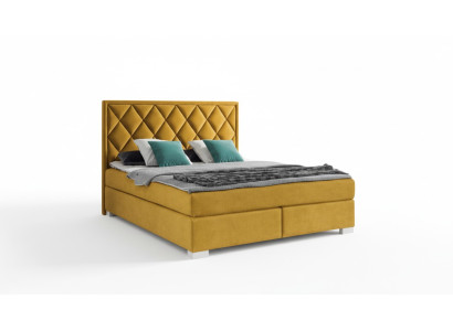 Literie Chambre à coucher Design Mobilier Moderne Lits de luxe 180x200 velours jaune nouveau