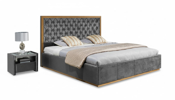 Linge de lit de luxe 2x Table de chevet 3 pièces. Ensemble de meubles de chambre Lits Cadre de lit