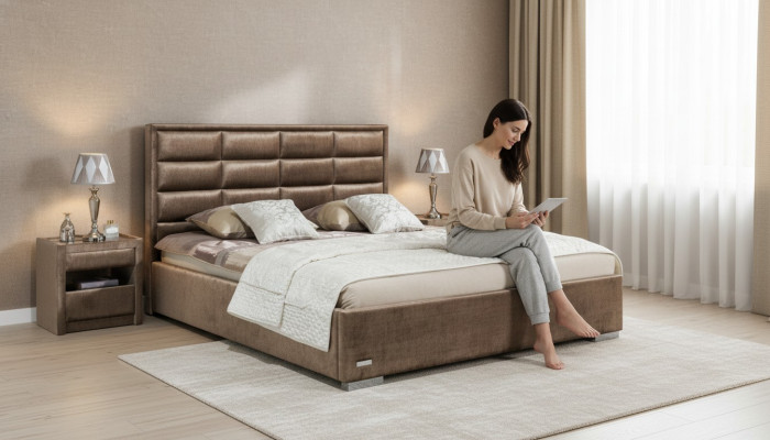 Textile de lit Design de chambre Mobilier Lits modernes de luxe Cadres Rembourrage neuf