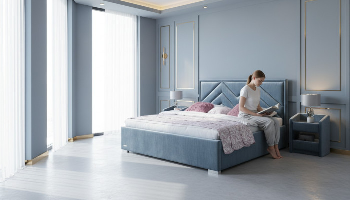 Textile de lit Conception de chambre Mobilier Moderne Lits de luxe Cadre de lit Tissu neuf
