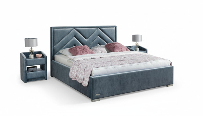 Complète Set de chambre Lit 2x Table de chevet 3 pcs. Sets Lits de luxe de designer