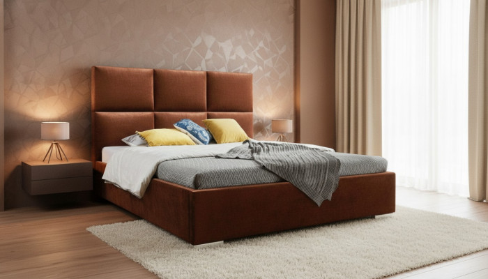 Lit de chambre moderne en tissu Chesterfield 180x200 lit double