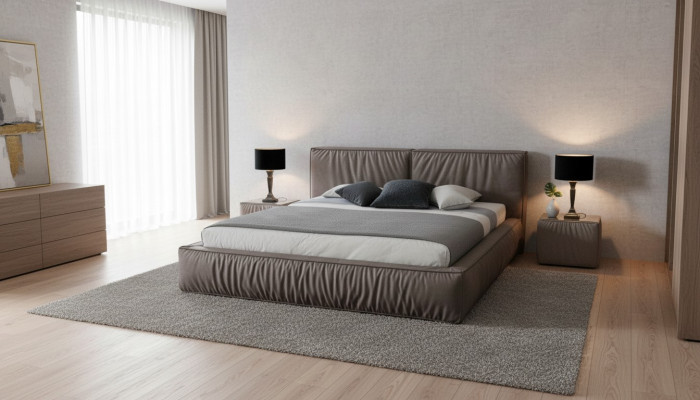 Lit de designer de luxe pour la chambre Mobilier en velours Lits en tissu textile nouveau