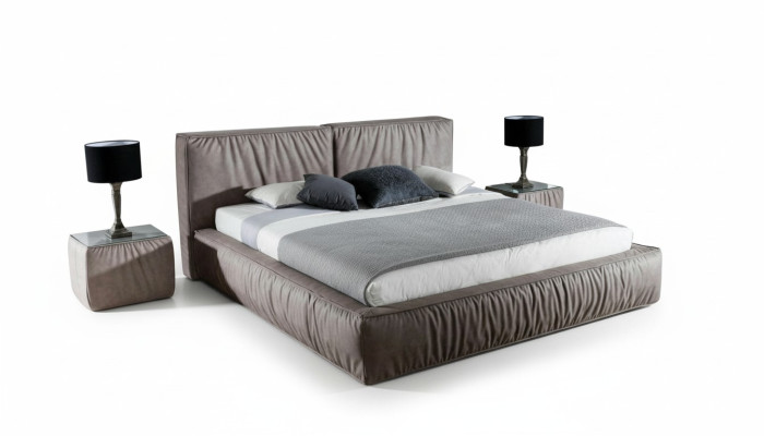 Lit de designer de luxe pour la chambre Mobilier en velours Lits en tissu textile nouveau