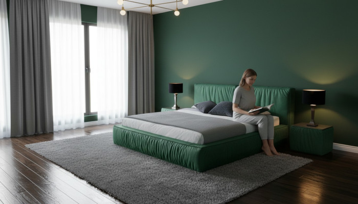 Lits design Ensembles de chambre à coucher Lit 2x Table de chevet Meubles classiques r De luxe