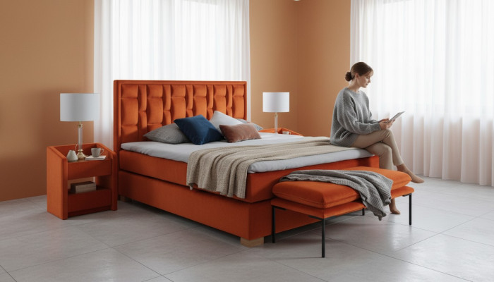 Textile de lit Mobilier de chambre Lits modernes 140x200 Cadre de lit Boxspring nouveau