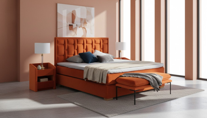 Textile de lit Mobilier de chambre Lits modernes 140x200 Cadre de lit Boxspring nouveau