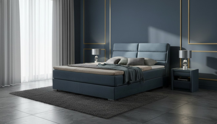 Textile de lit Design de chambre à coucher Mobilier Moderne Lits de luxe Cadre de lit Velours neuf