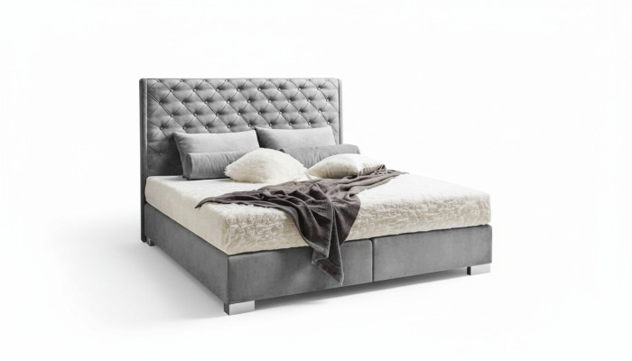 Chesterfield Lit Boxspring Textile Chambre Mobilier Moderne Lits Tissu Neuf