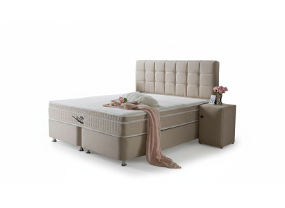 Lit boxspring de luxe en 3 pièces Ensemble Table de chevet Lits Mobilier Chambre de luxe
