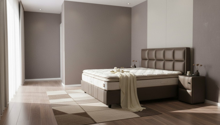 Meubles de chambre en cuir de qualité moderne Lit Boxspring neuf