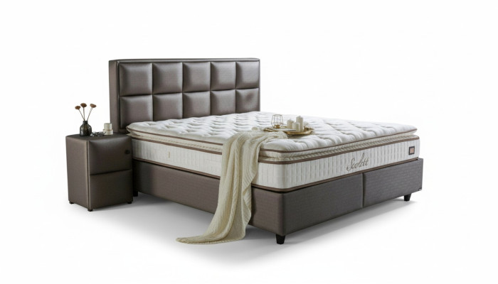 Meubles de chambre en cuir de qualité moderne Lit Boxspring neuf