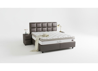 Lit en cuir 2 places Table de chevet 3 pièces Ensemble de chambre Mobilier Lits modernes de qualité neufs