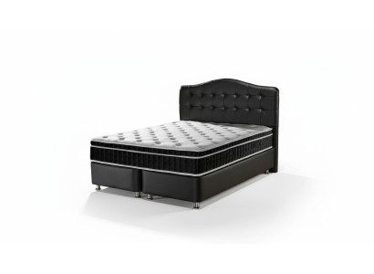 Meuble de chambre en cuir de lit de luxe moderne Chesterfield Boxspring nouveau