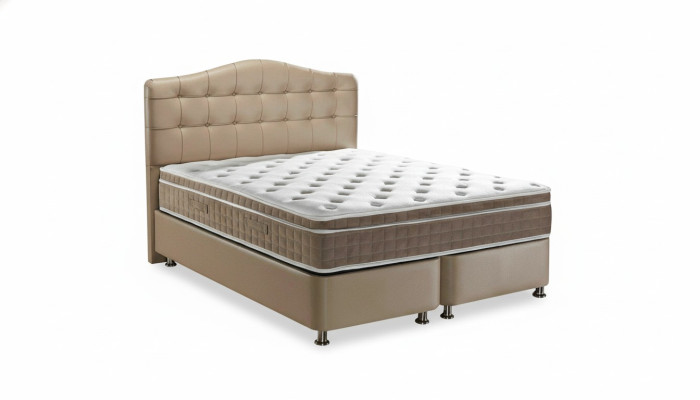 Lit en cuir 2x Table de chevet 3 pièces Ensemble de chambre à coucher Mobilier Lits modernes de luxe neufs