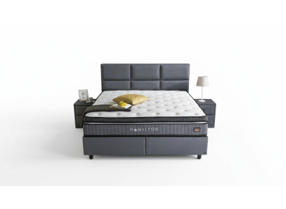 Lit en textile 2x tables de nuit 3 pièces Set de chambre à coucher Meubles modernes de luxe Nouveaux lits