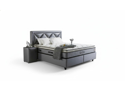 Ensemble de lit élégant 3 pièces Table de chevet Mobilier Chambre de luxe Matelas Cadre de lit neuf.
