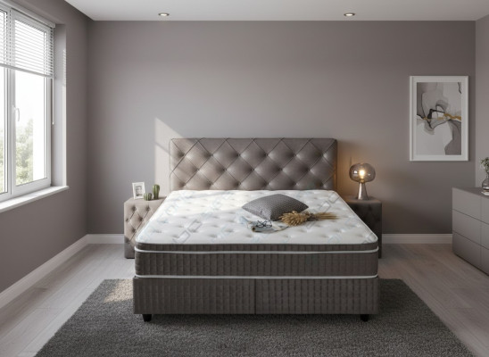 Ensemble de lit élégant de 3 pièces, table de nuit, meubles de luxe, matelas, chambre à coucher, nouvelle structure de lit